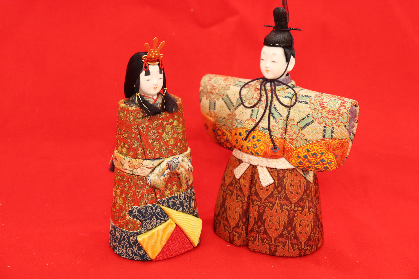 木目込み 親王飾り雛人形セット(33cmx24cmx26cm)