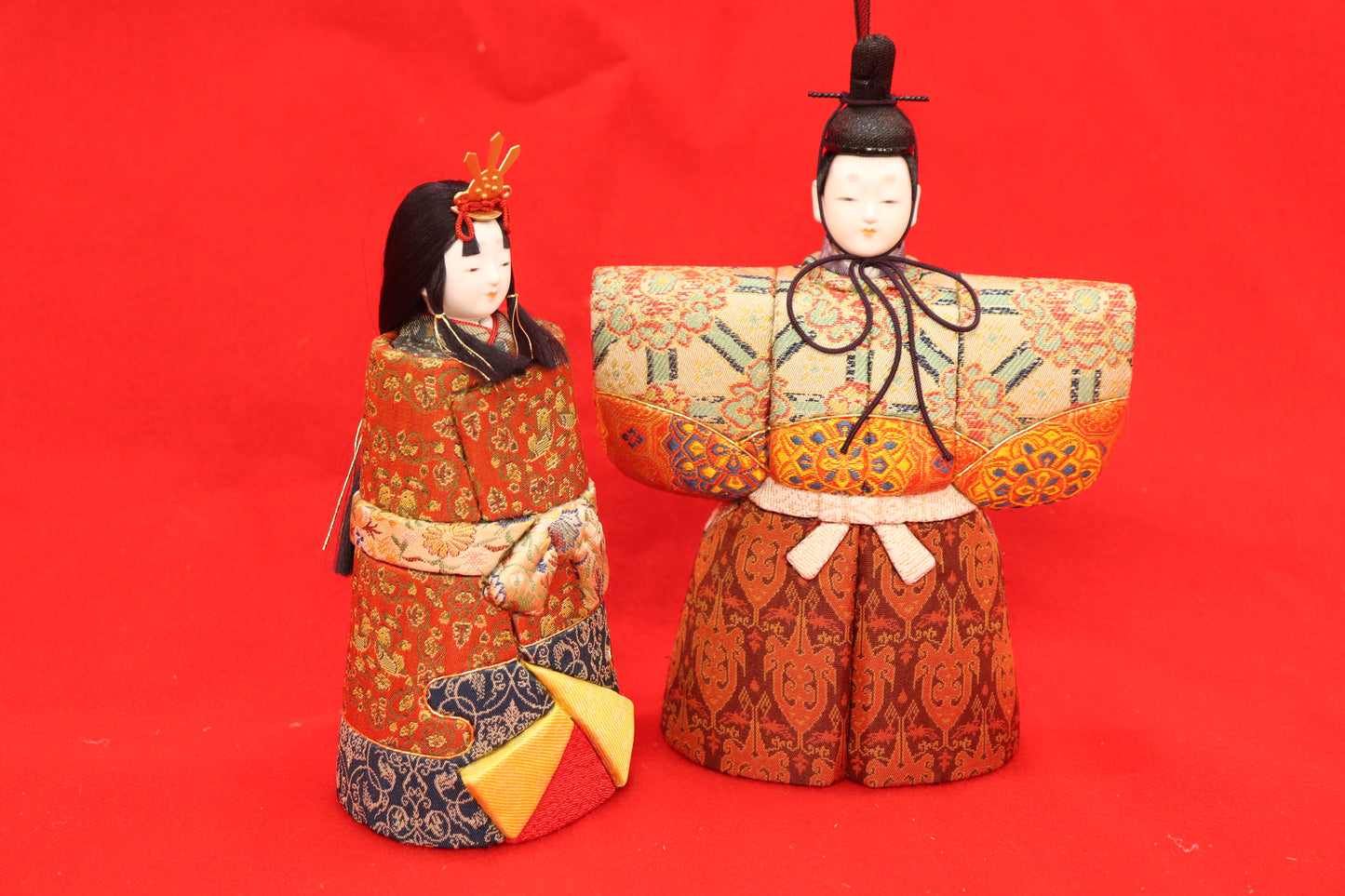 木目込み 親王飾り雛人形セット(33cmx24cmx26cm)