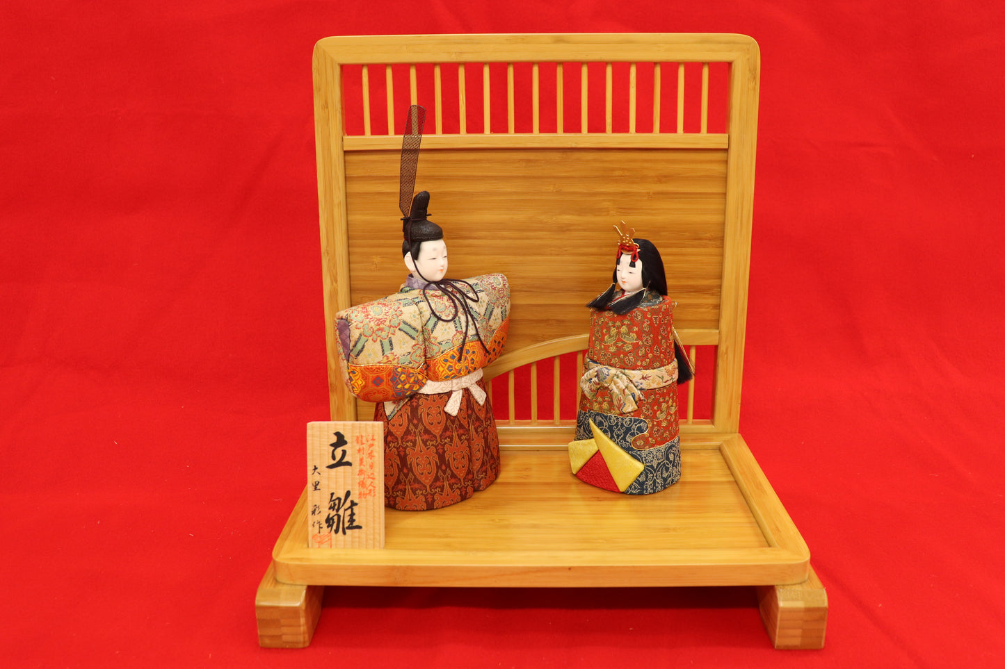 木目込み 親王飾り雛人形セット(33cmx24cmx26cm)
