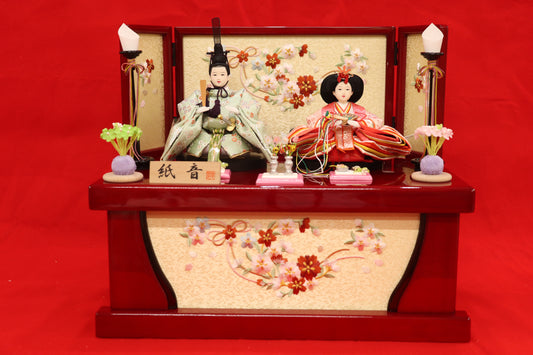 収納親王飾り雛人形(43cm×28cm×36cm)