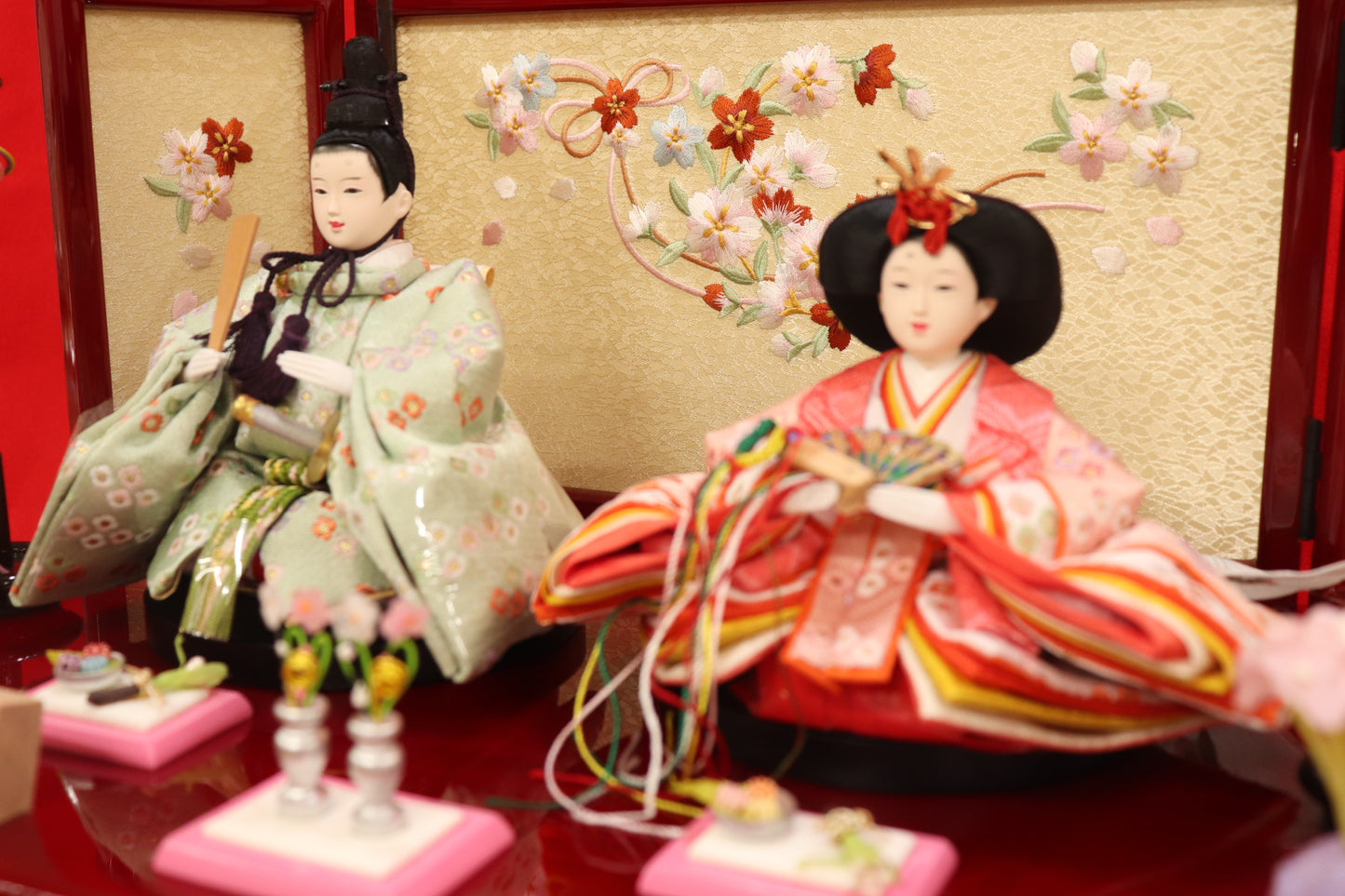 収納親王飾り雛人形(43cm×28cm×36cm)
