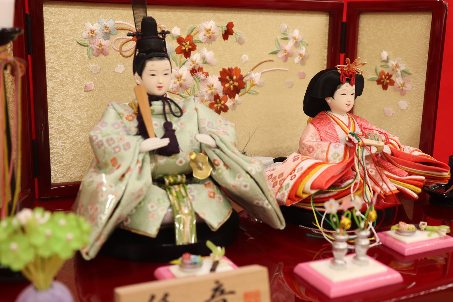 収納親王飾り雛人形(43cm×28cm×36cm)