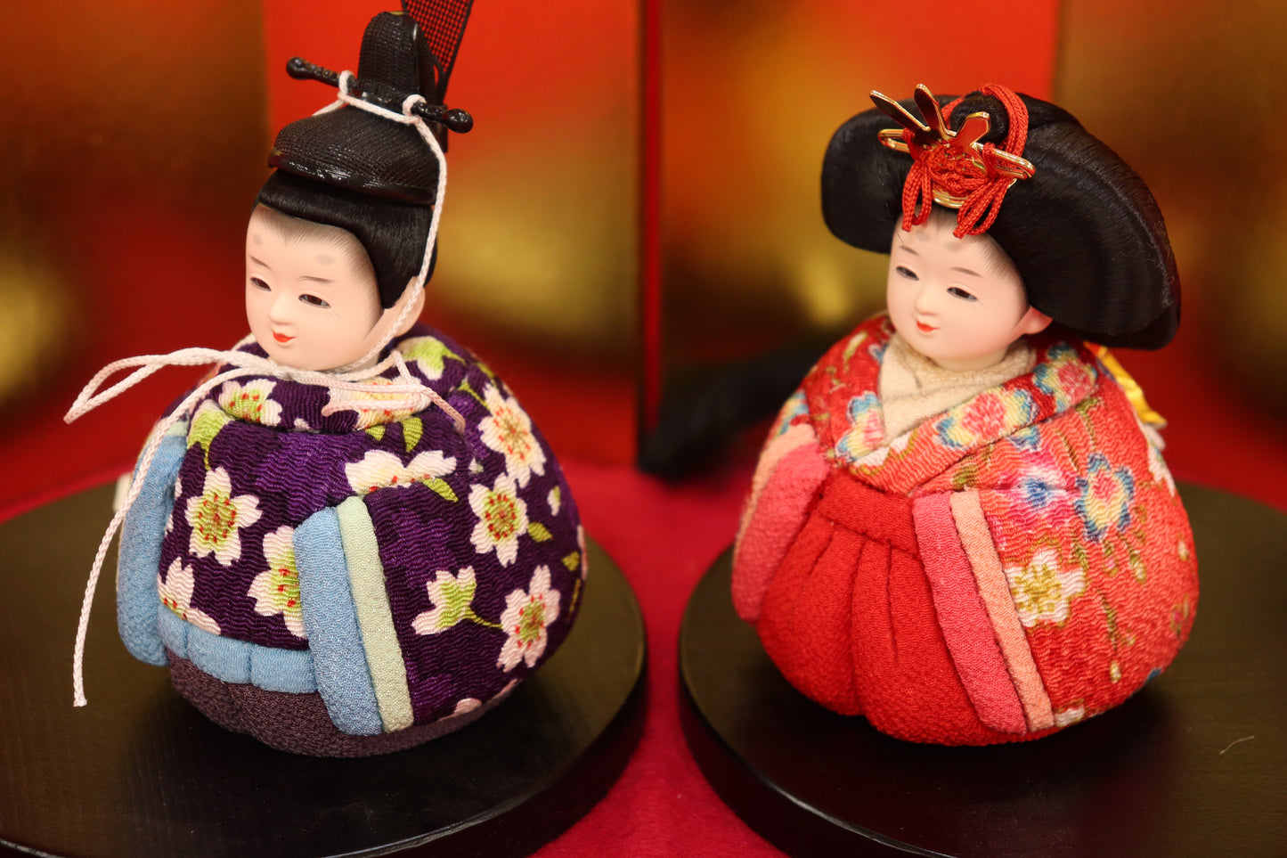 木目込み 親王飾り雛人形セット(33cmx24cmx18cm)