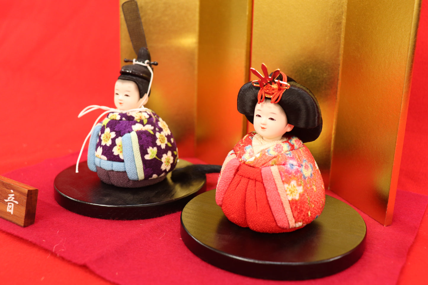 木目込み 親王飾り雛人形セット(33cmx24cmx18cm)