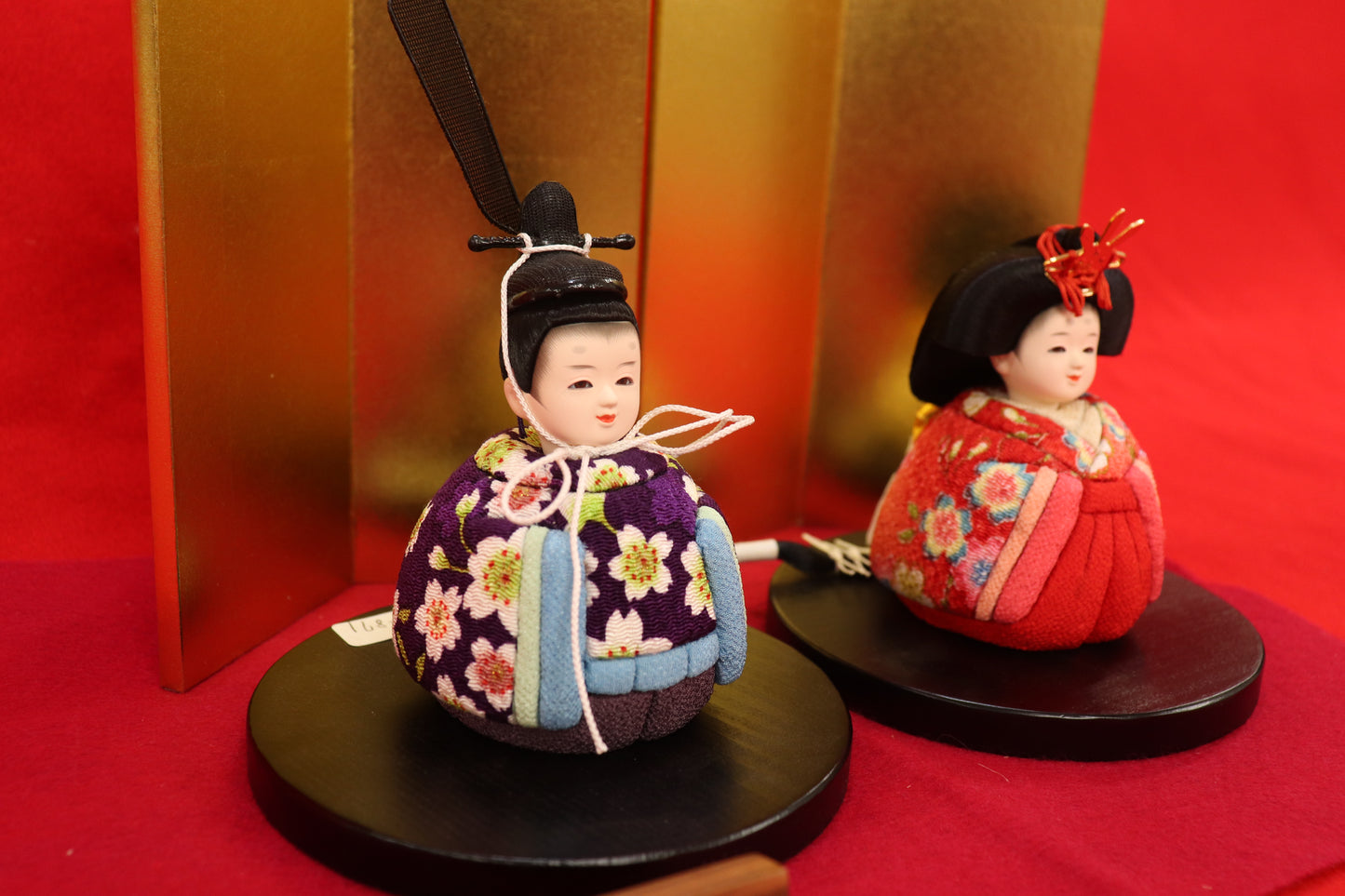 木目込み 親王飾り雛人形セット(33cmx24cmx18cm)