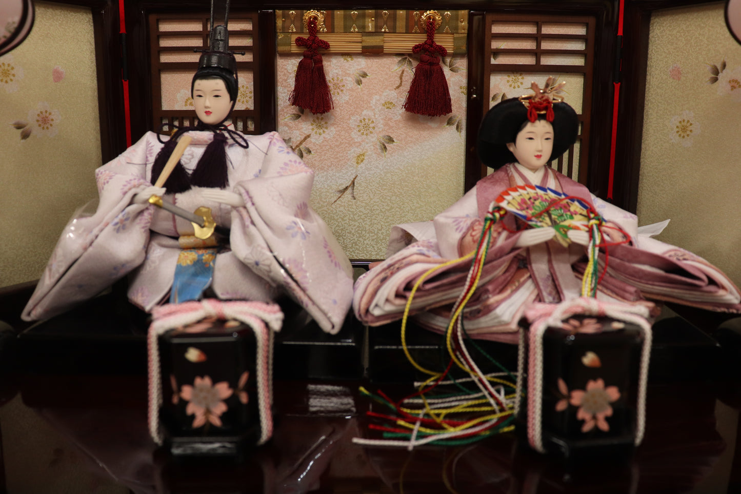 収納親王飾り雛人形セット(50cm×33cm×47cm)