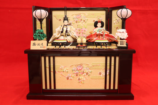 収納親王飾り雛人形セット(55cmx38cmx50㎝)