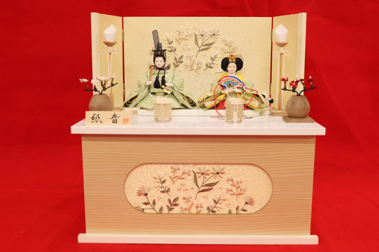 収納親王飾り雛人形セット(43cmx30cmx41cm)