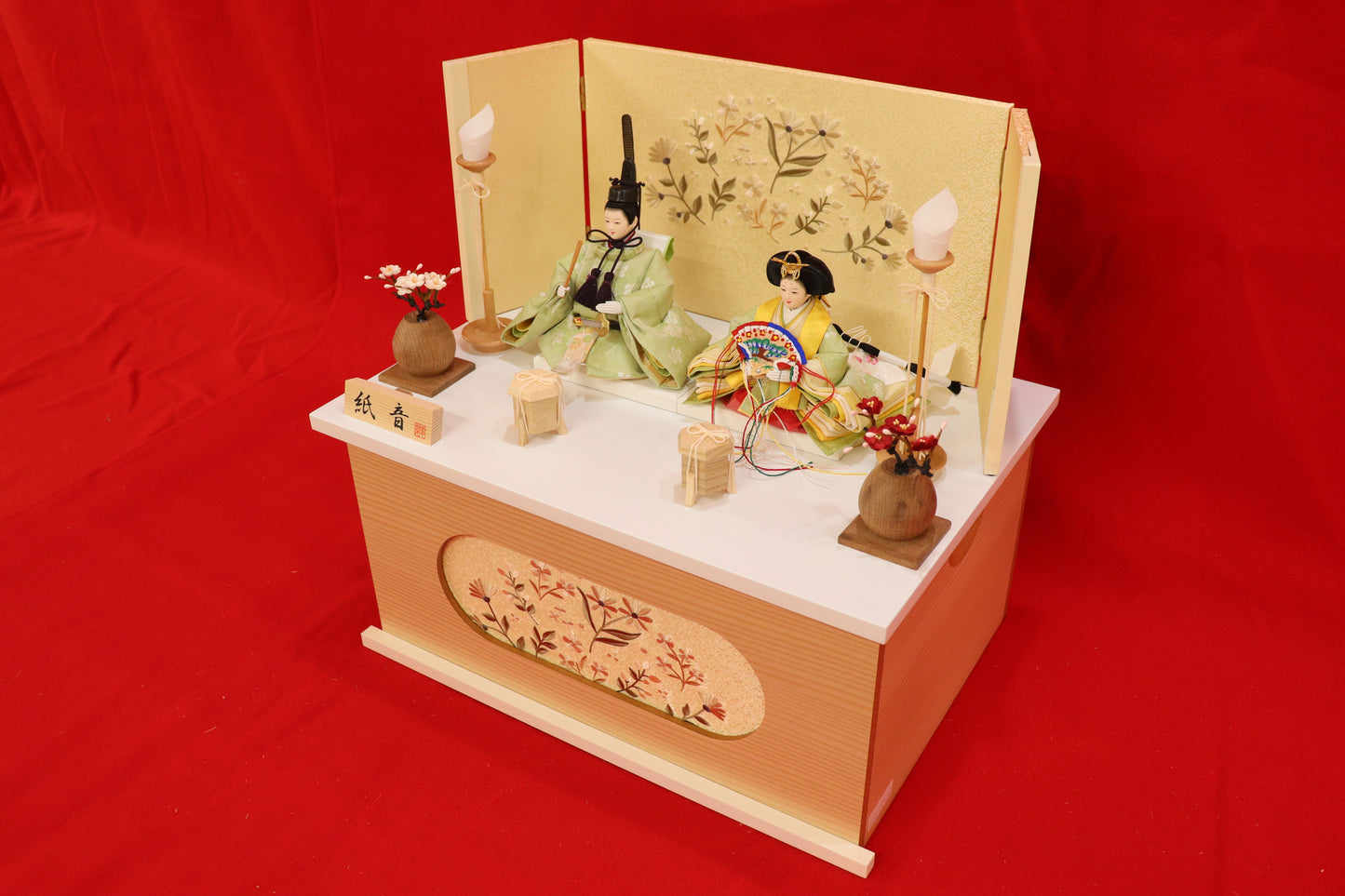 収納親王飾り雛人形セット(43cmx30cmx41cm)
