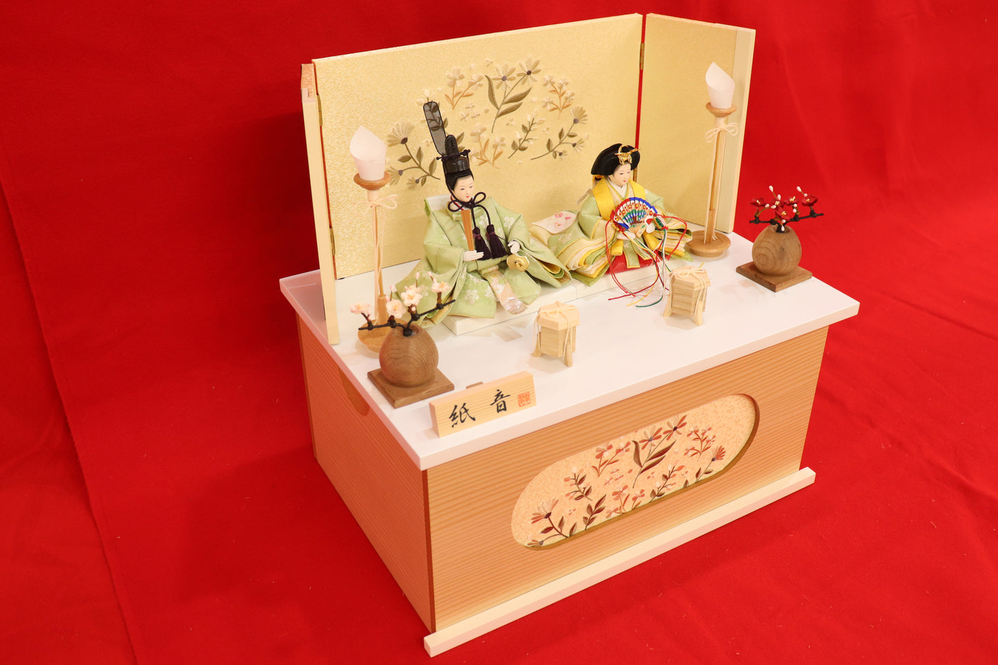収納親王飾り雛人形セット(43cmx30cmx41cm)