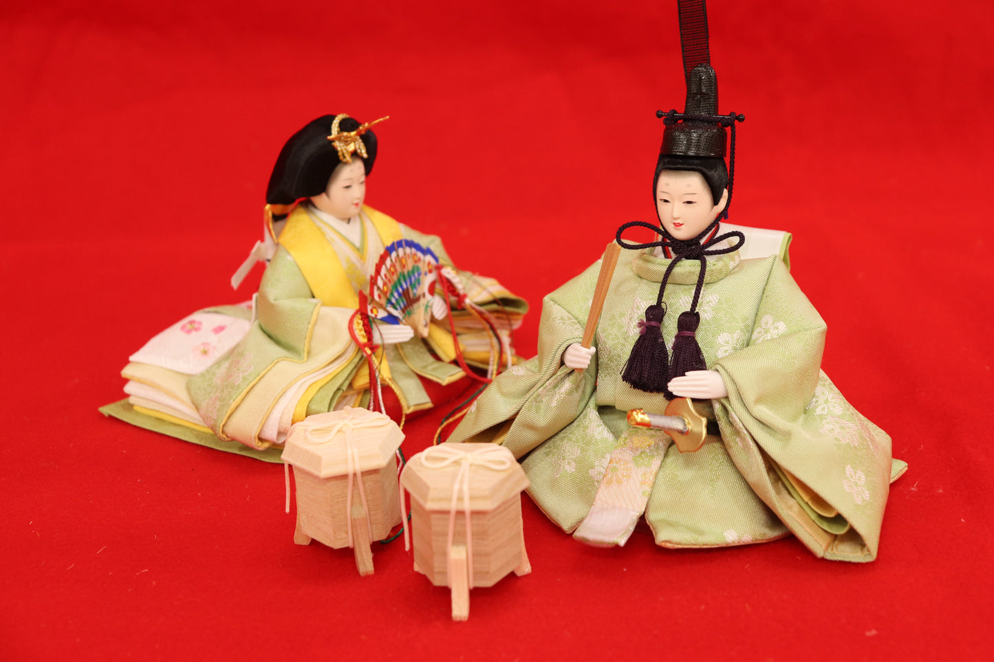 収納親王飾り雛人形セット(43cmx30cmx41cm)