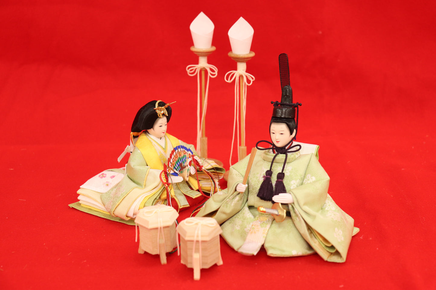 収納親王飾り雛人形セット(43cmx30cmx41cm)