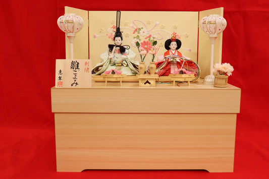 収納親王飾り雛人形セット(55cmx33cmx49cm)