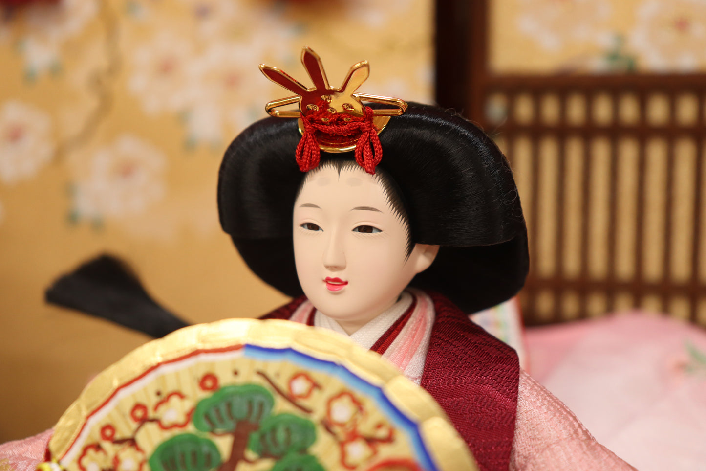 収納親王飾り雛人形セット(60cmx39cmx56cm)