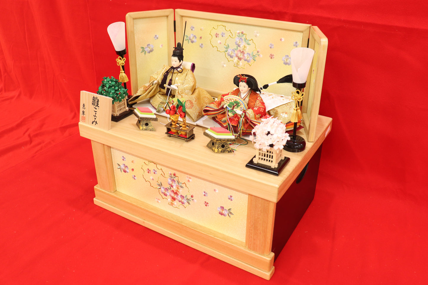 収納親王飾り雛人形セット(55cm×38cm×51cm)