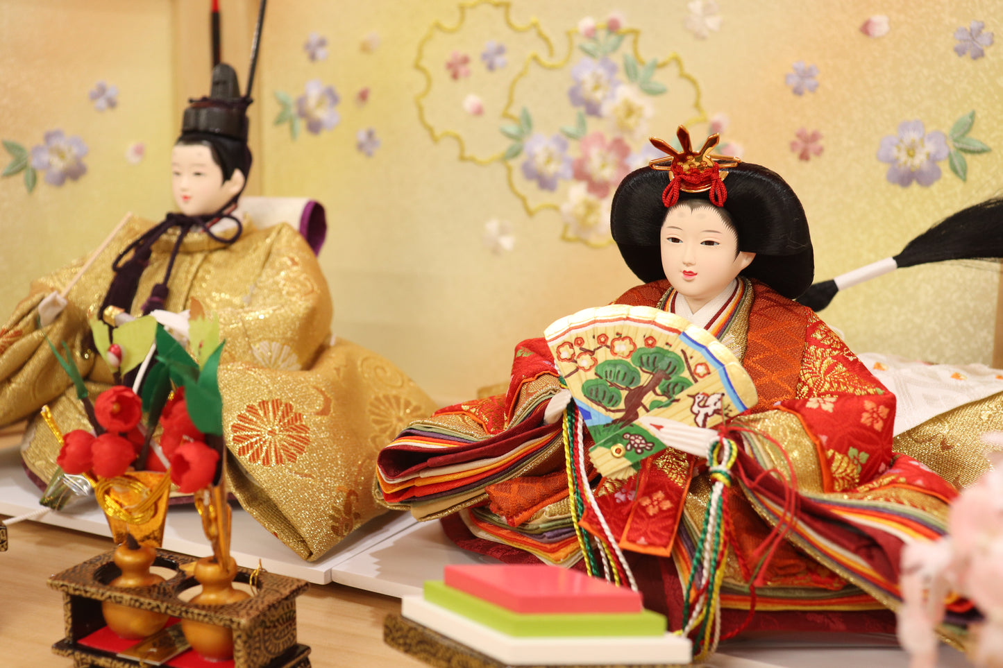 収納親王飾り雛人形セット(55cm×38cm×51cm)