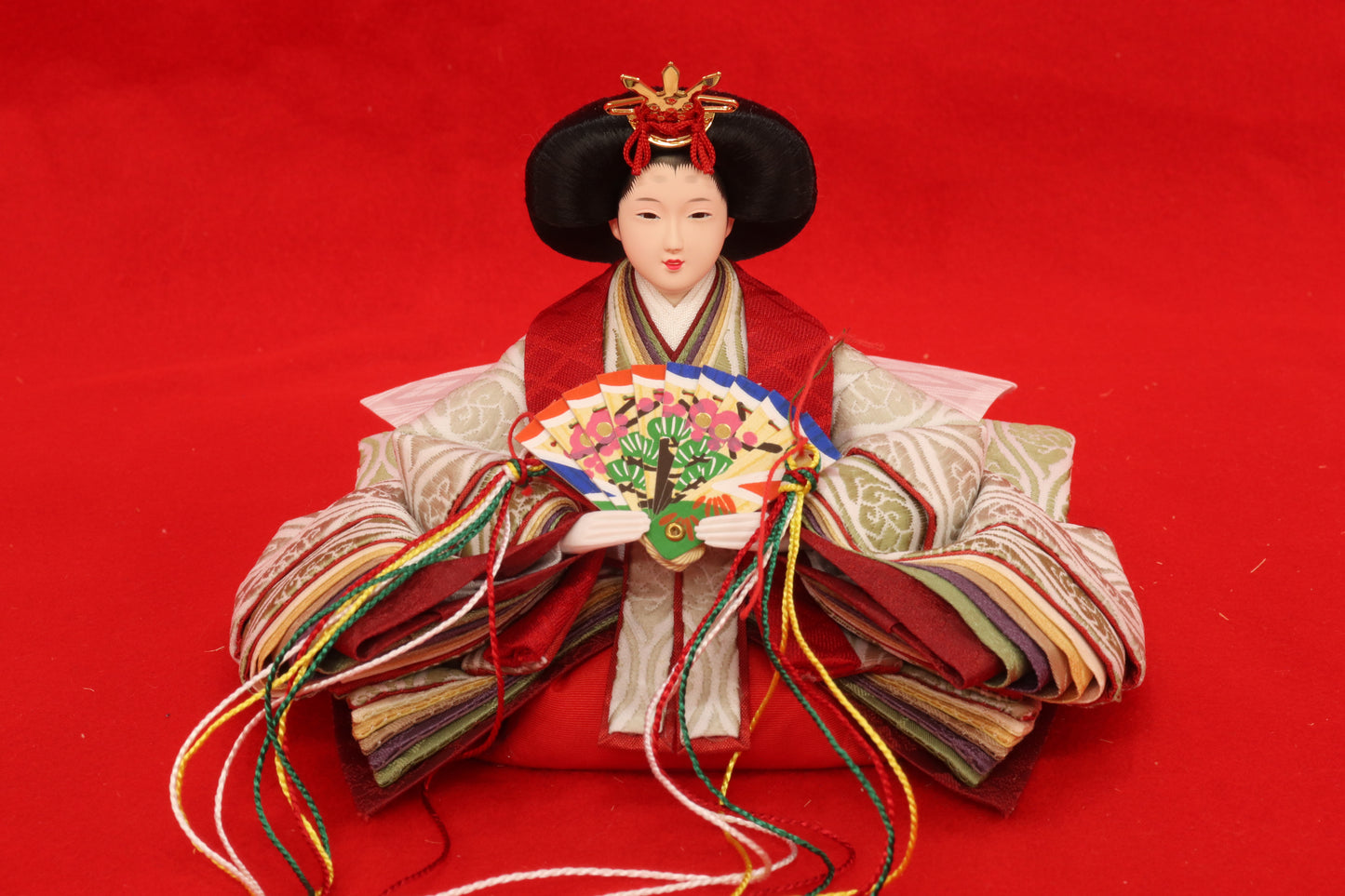 親王飾り雛人形セット (55㎝×33㎝×28㎝)