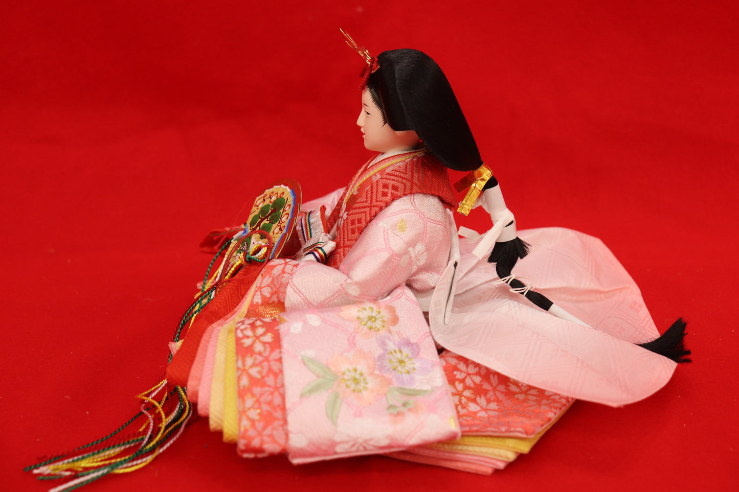 親王飾り雛人形セット (65㎝×35㎝×34㎝)