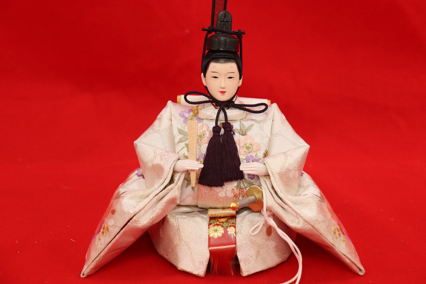 親王飾り雛人形セット (65㎝×35㎝×34㎝)