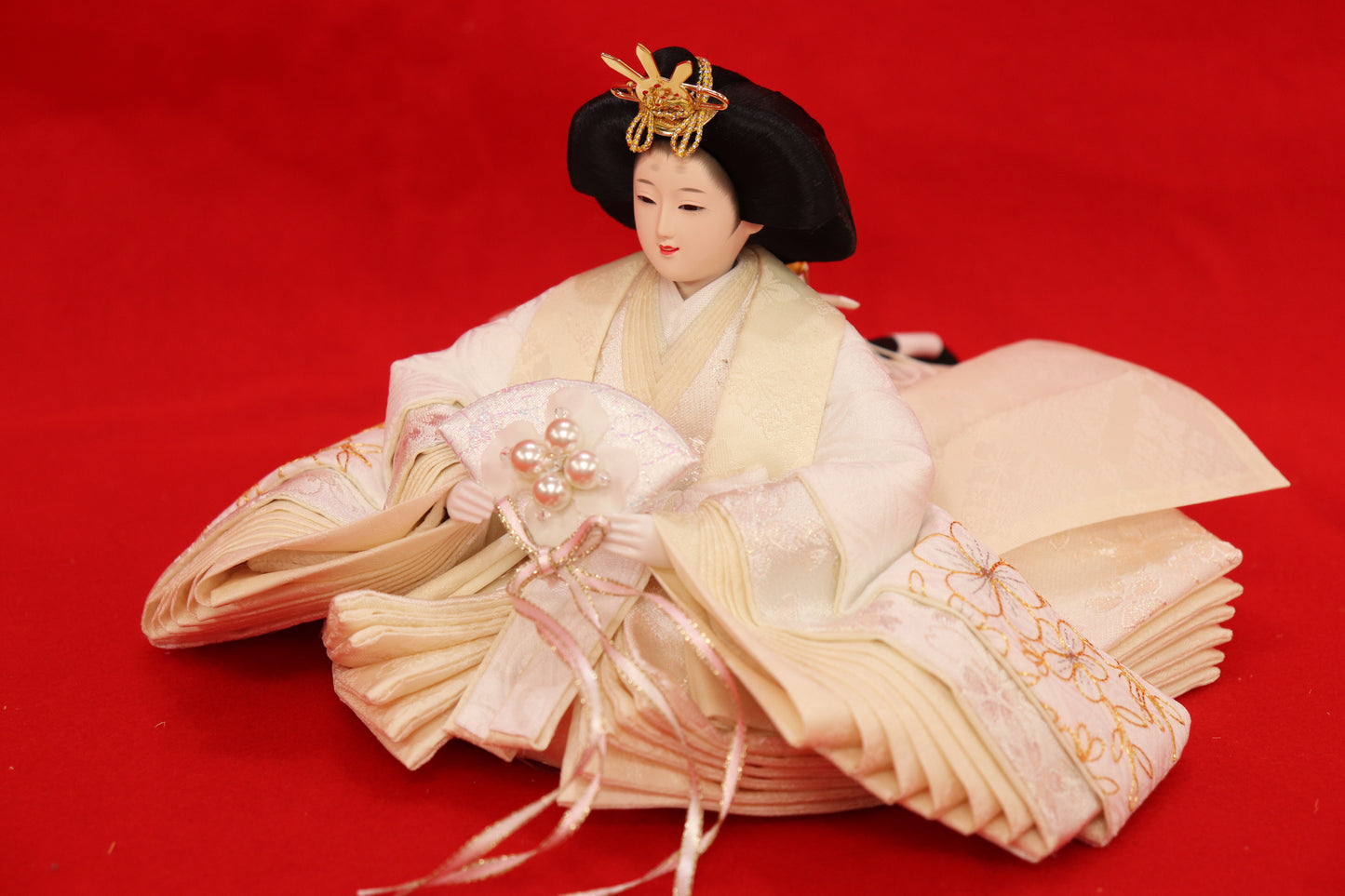 親王飾り雛人形セット (58㎝×35㎝×34㎝)