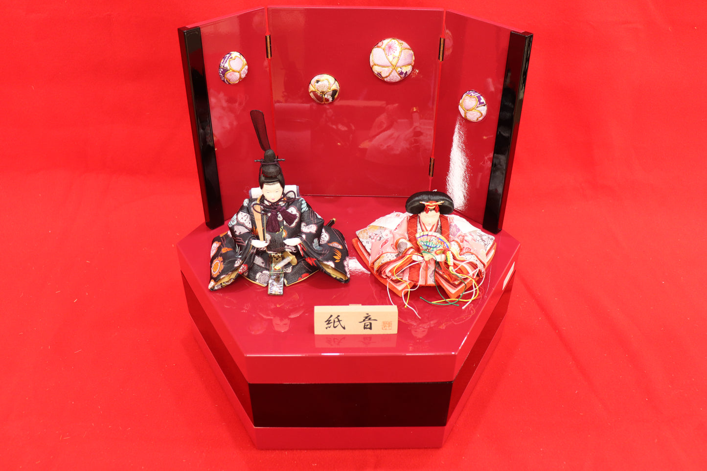 収納親王飾り雛人形セット(40cmx40cmx40cm)