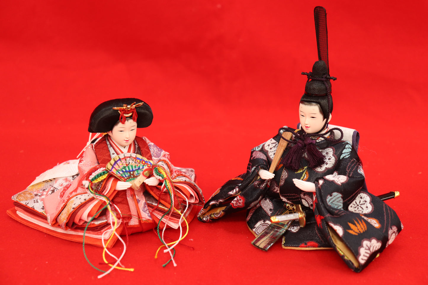 収納親王飾り雛人形セット(40cmx40cmx40cm)