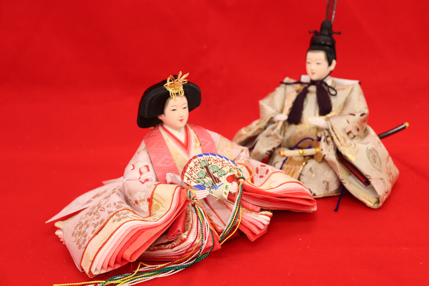 収納親王飾り雛人形セット(72cmx43cmx61cm)