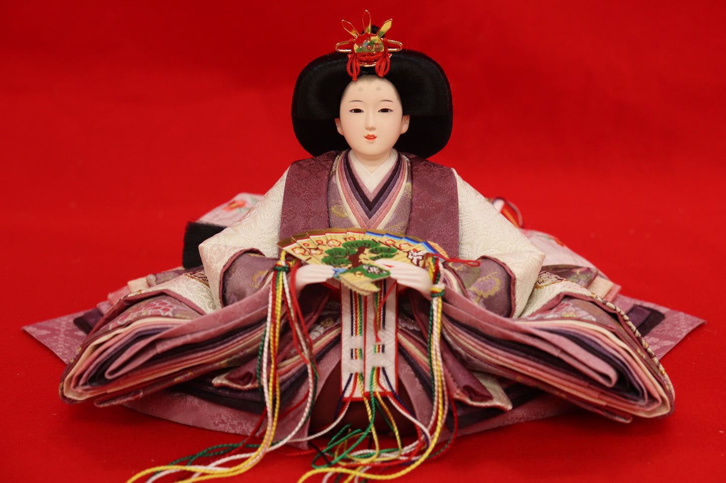 収納親王飾り雛人形セット(69x43x51cm)