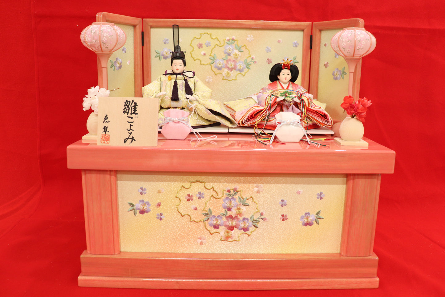 収納親王飾り雛人形セット(55cm×38cm×51cm)