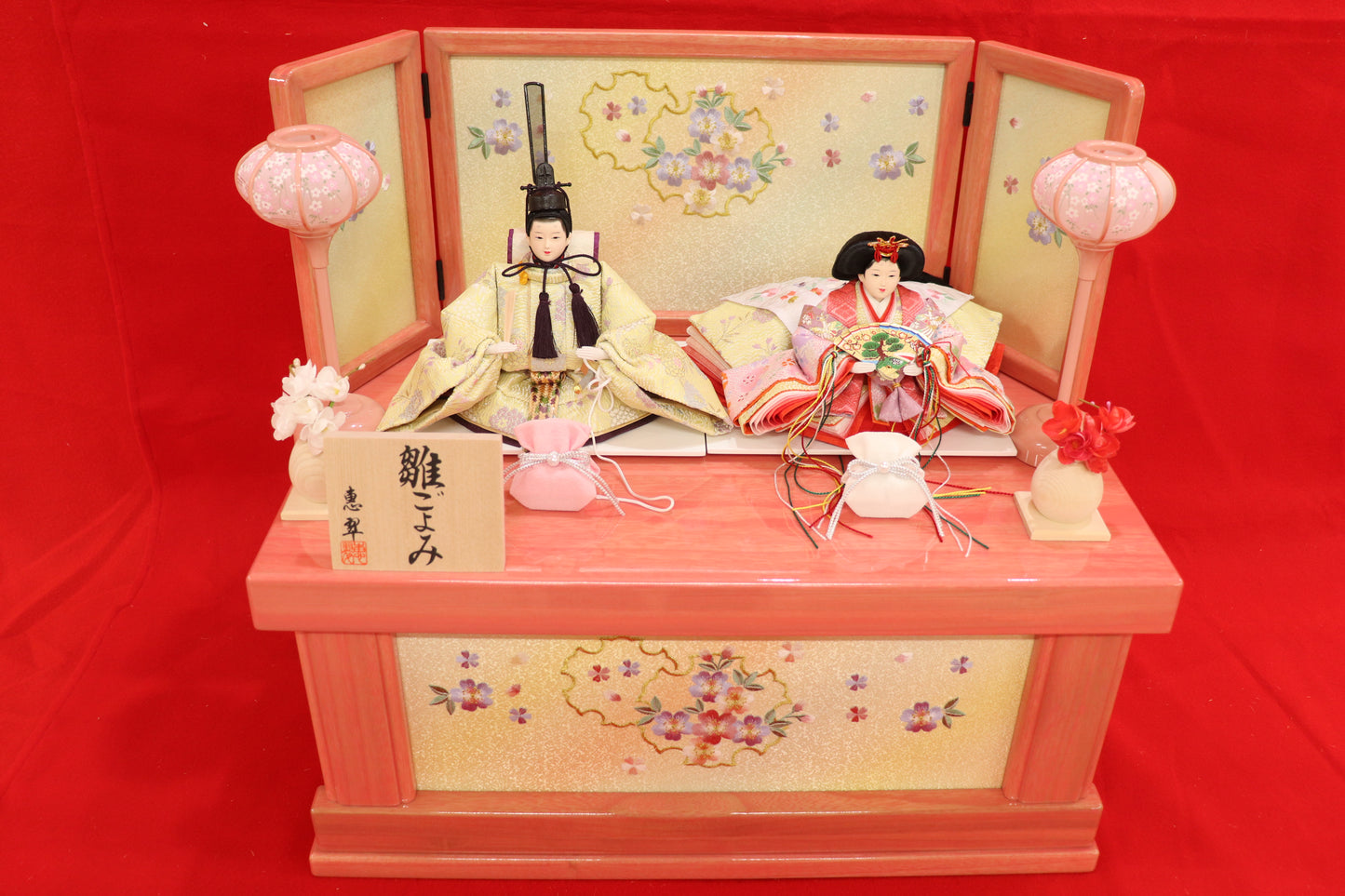収納親王飾り雛人形セット(55cm×38cm×51cm)