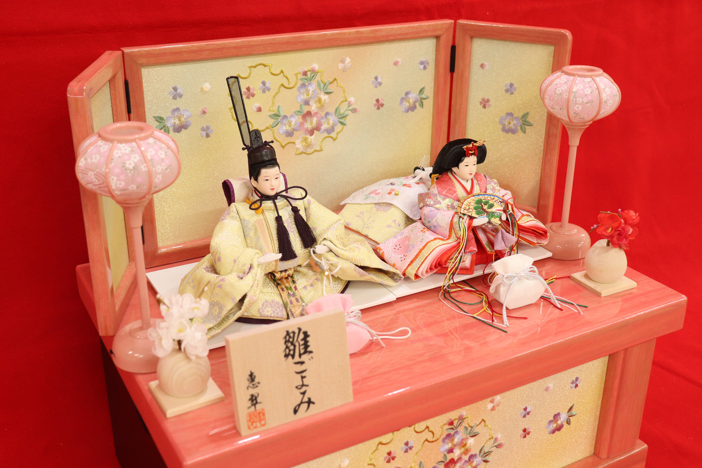 収納親王飾り雛人形セット(55cm×38cm×51cm)