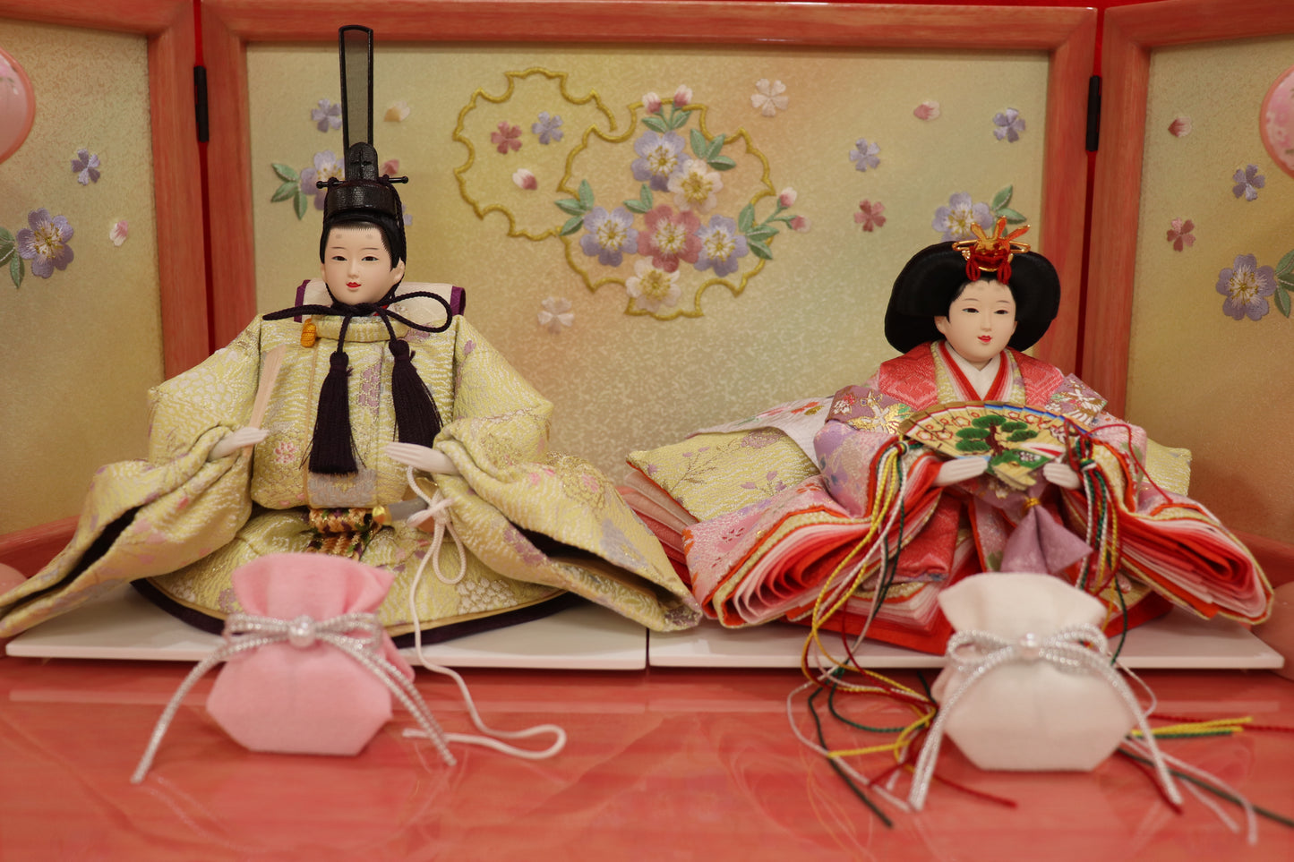 収納親王飾り雛人形セット(55cm×38cm×51cm)