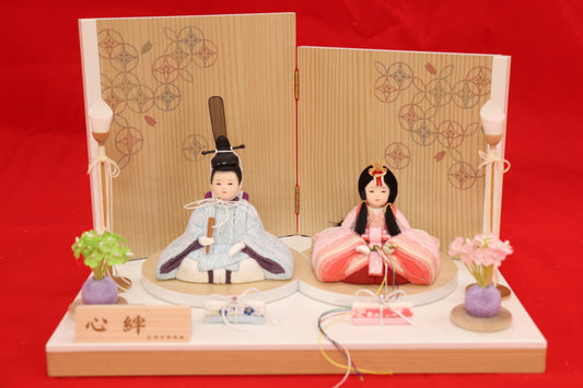 木目込み 親王飾り雛人形セット(35cmx25cmx24cm)