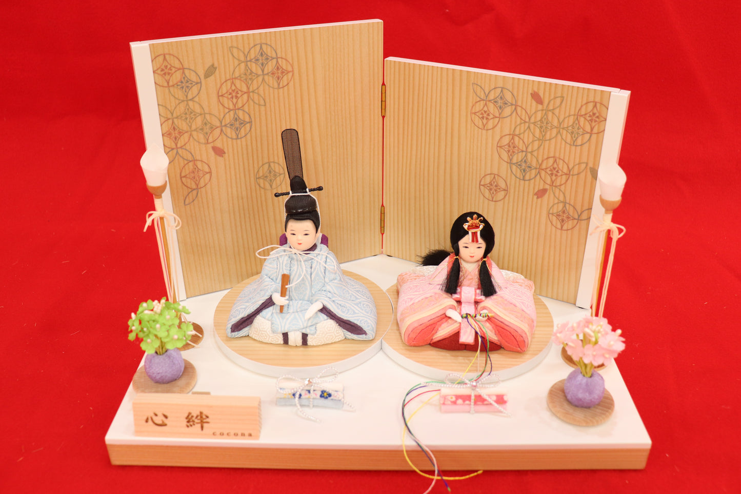 木目込み 親王飾り雛人形セット(35cmx25cmx24cm)