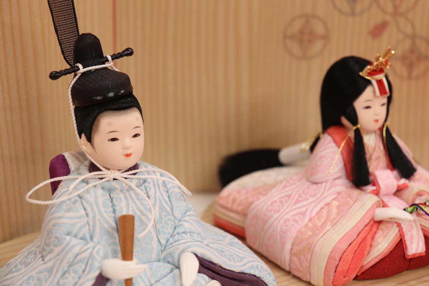 木目込み 親王飾り雛人形セット(35cmx25cmx24cm)