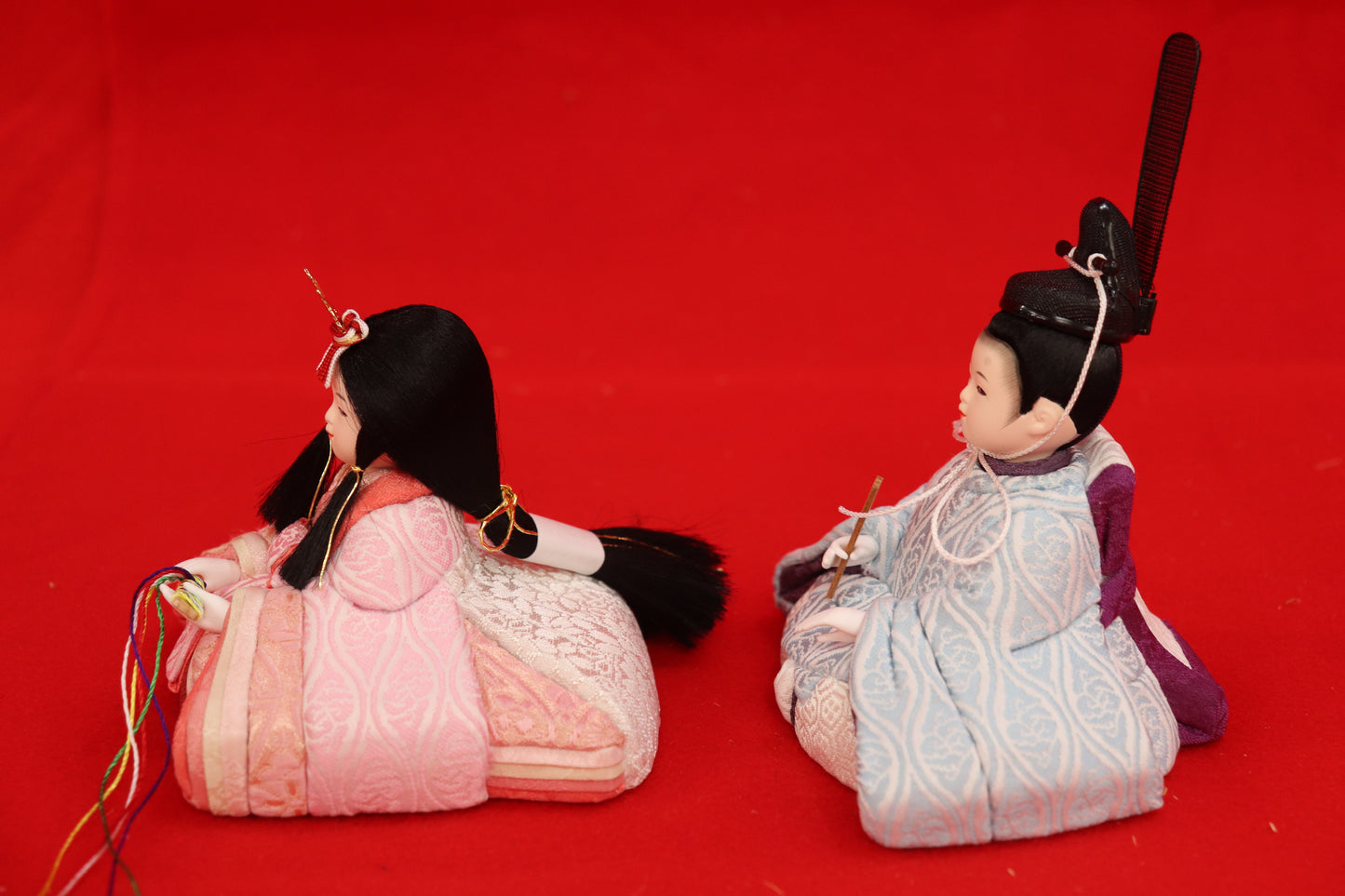 木目込み 親王飾り雛人形セット(35cmx25cmx24cm)