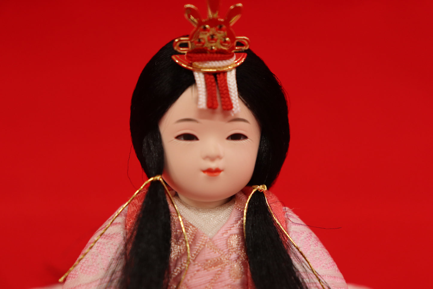 木目込み 親王飾り雛人形セット(35cmx25cmx24cm)
