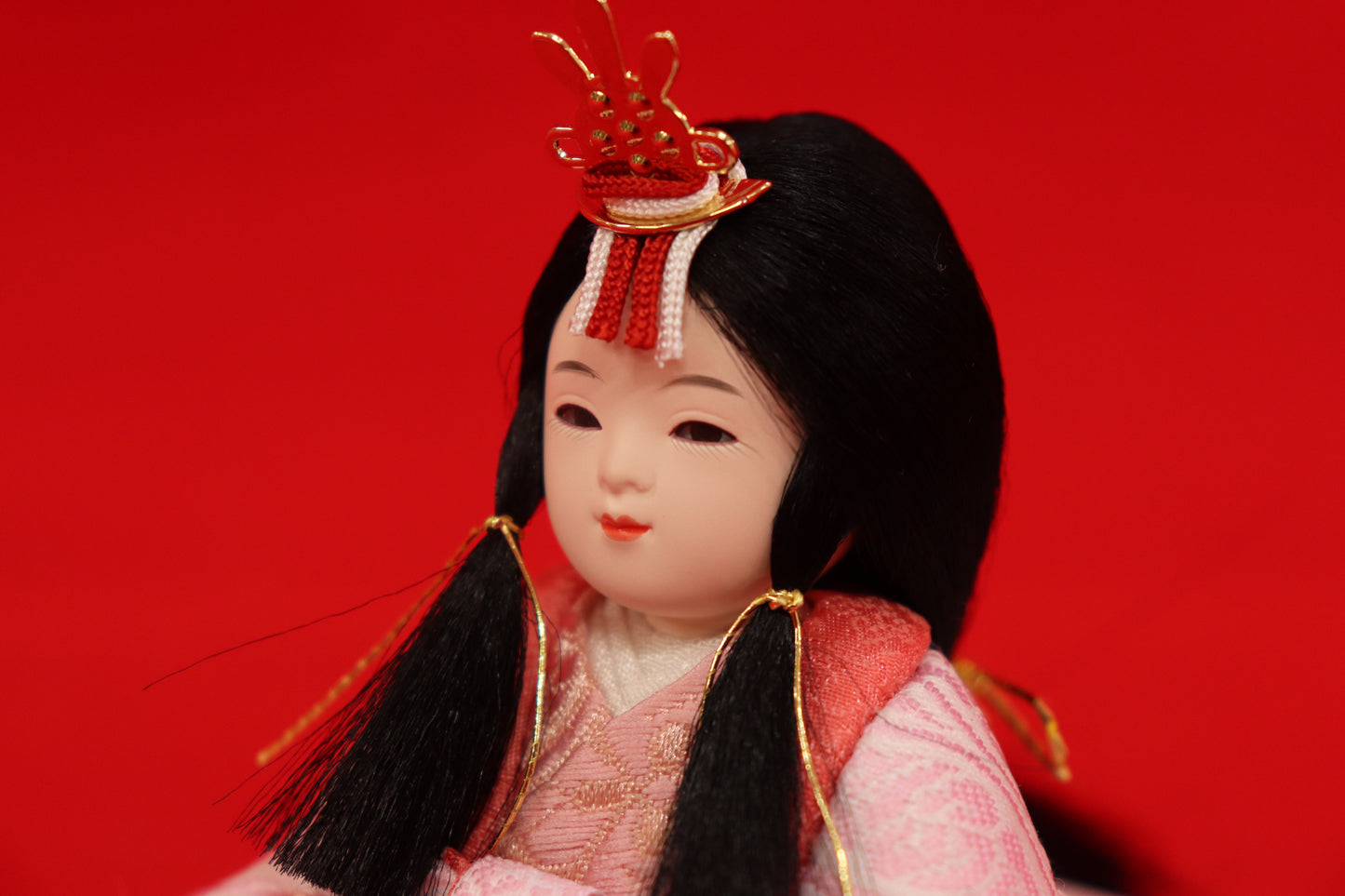 木目込み 親王飾り雛人形セット(35cmx25cmx24cm)