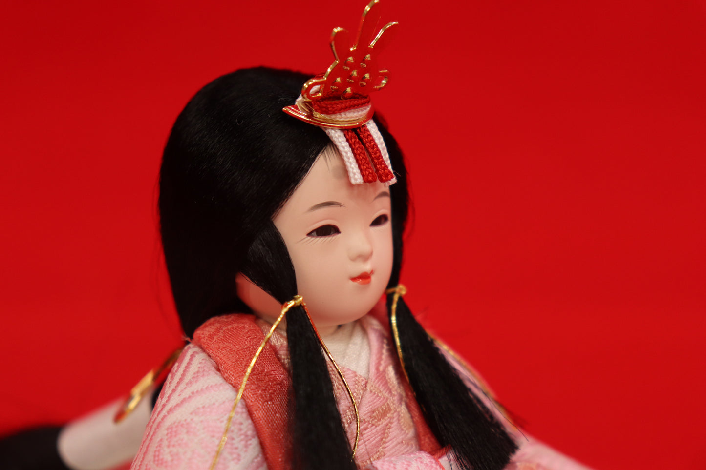 木目込み 親王飾り雛人形セット(35cmx25cmx24cm)