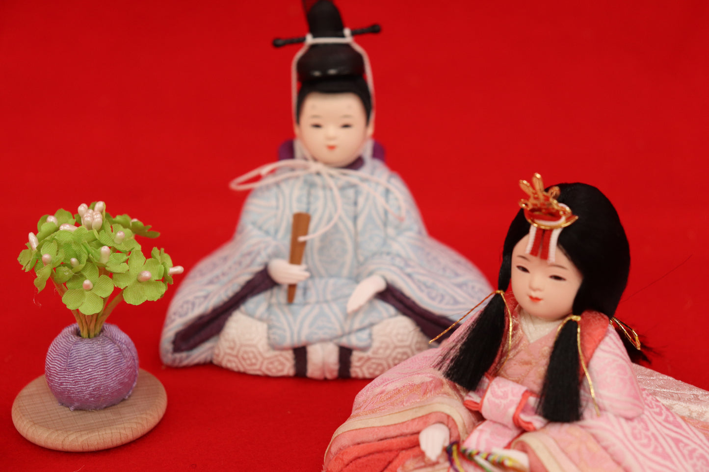 木目込み 親王飾り雛人形セット(35cmx25cmx24cm)