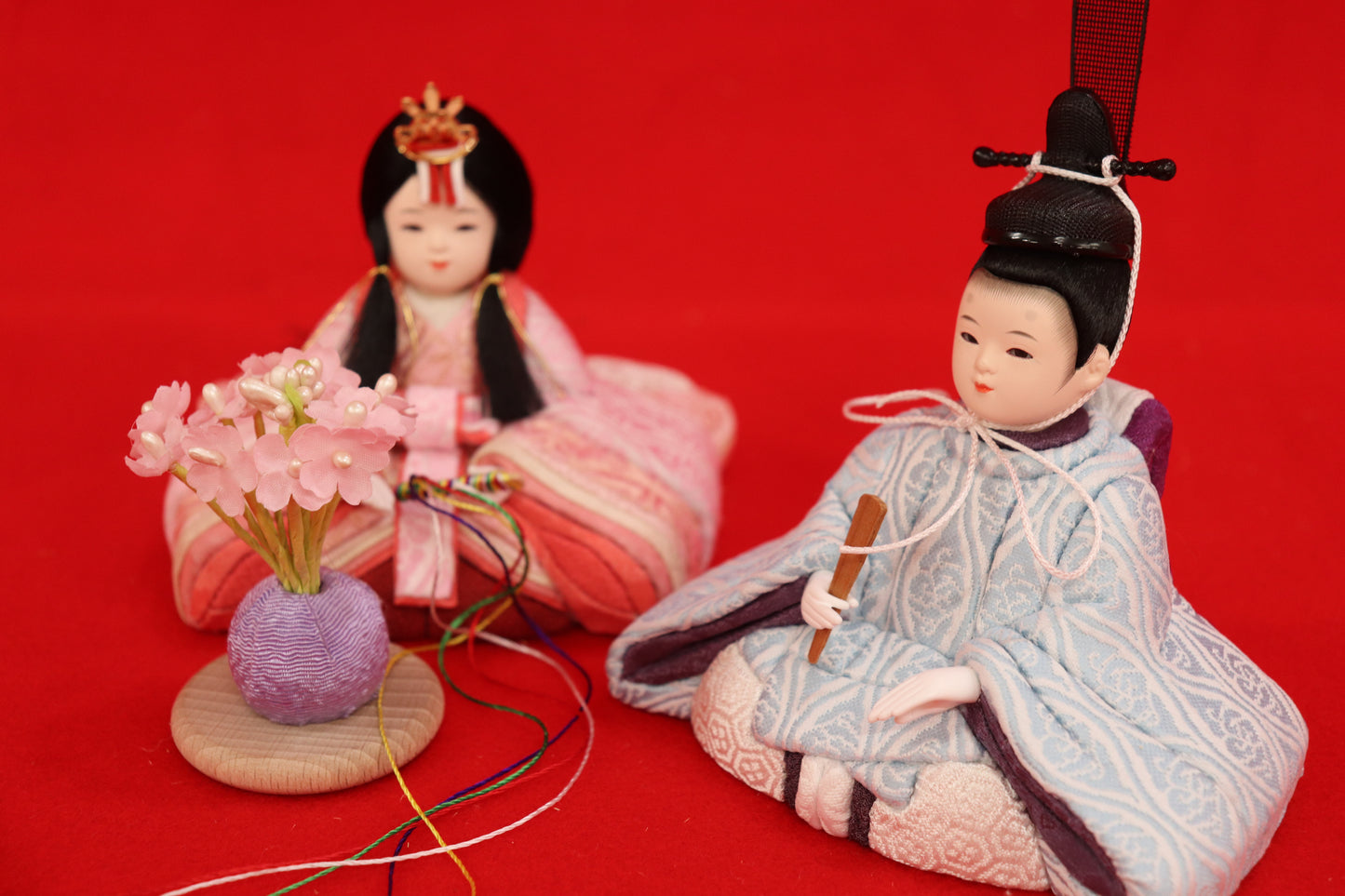 木目込み 親王飾り雛人形セット(35cmx25cmx24cm)