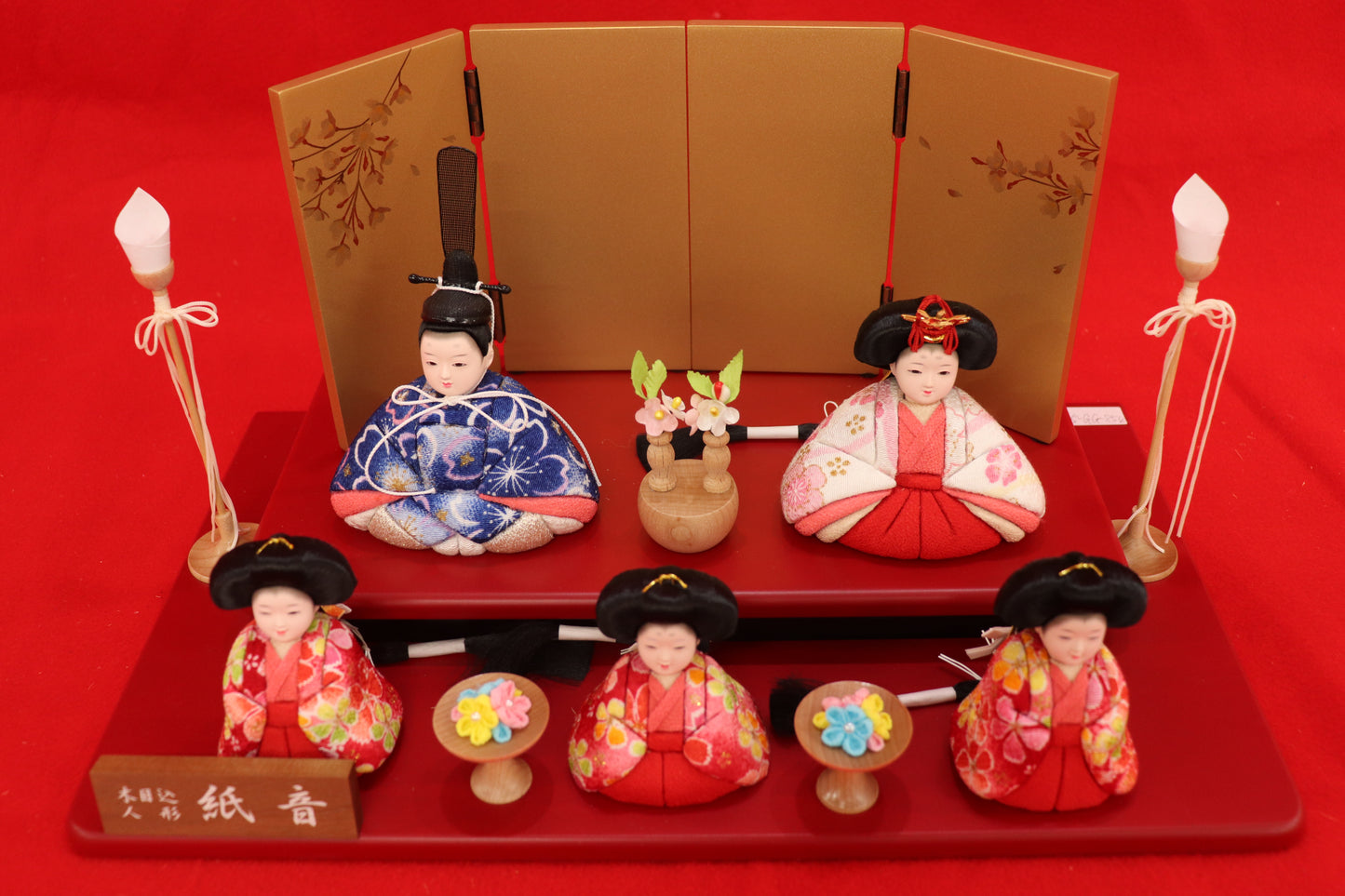 親王木目込み飾り雛人形セット(40cmx24cmx19cm)