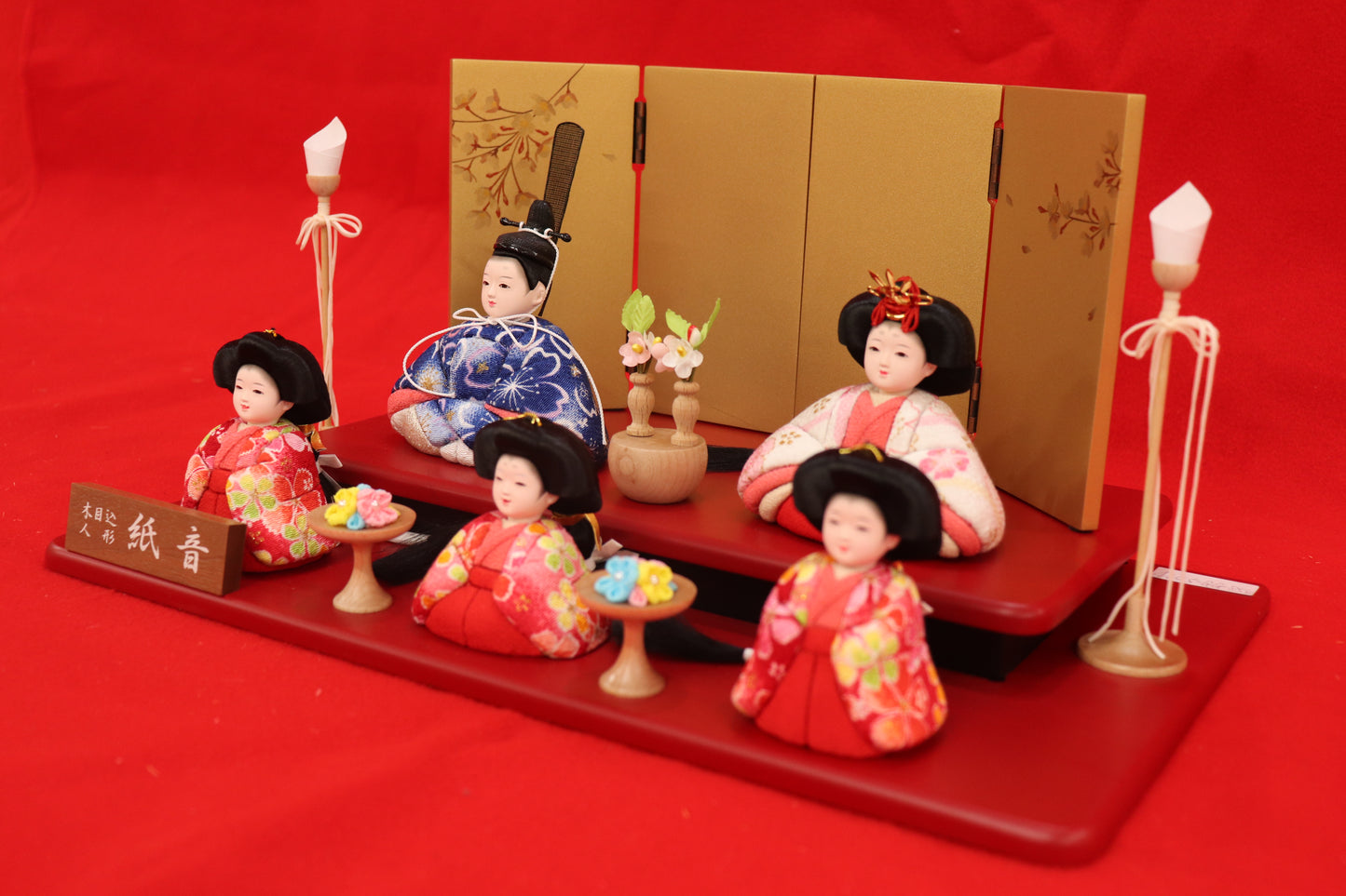 親王木目込み飾り雛人形セット(40cmx24cmx19cm)