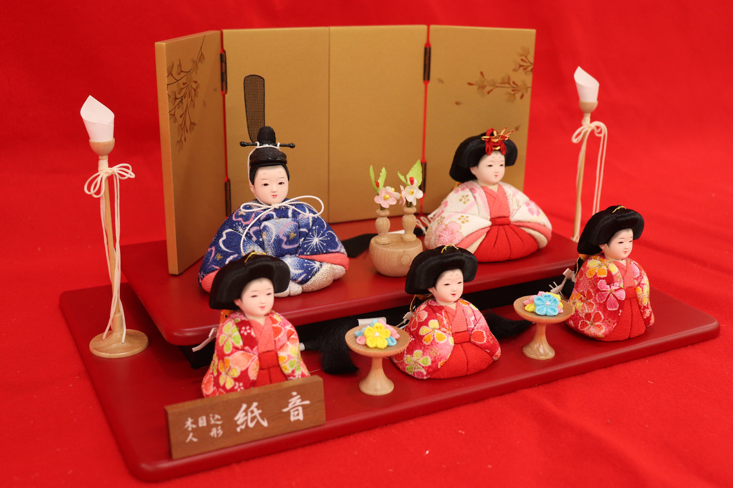 親王木目込み飾り雛人形セット(40cmx24cmx19cm)