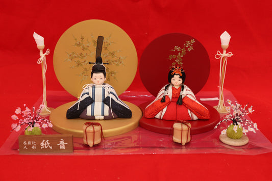 木目込み 親王飾り雛人形セット(40cmx25cmx17cm)