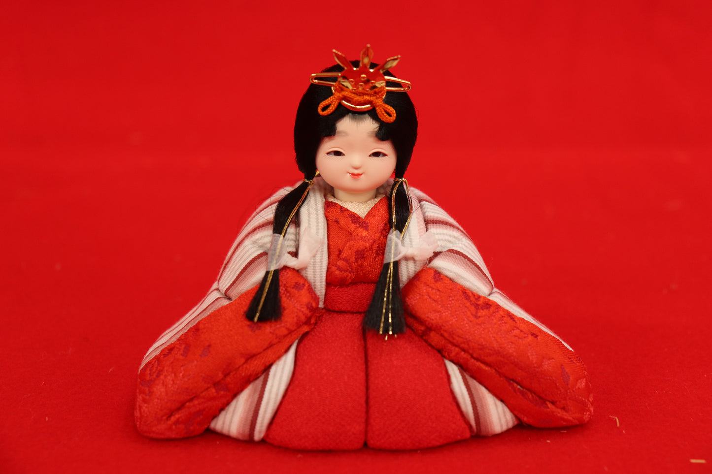 木目込み 親王飾り雛人形セット(40cmx25cmx17cm)