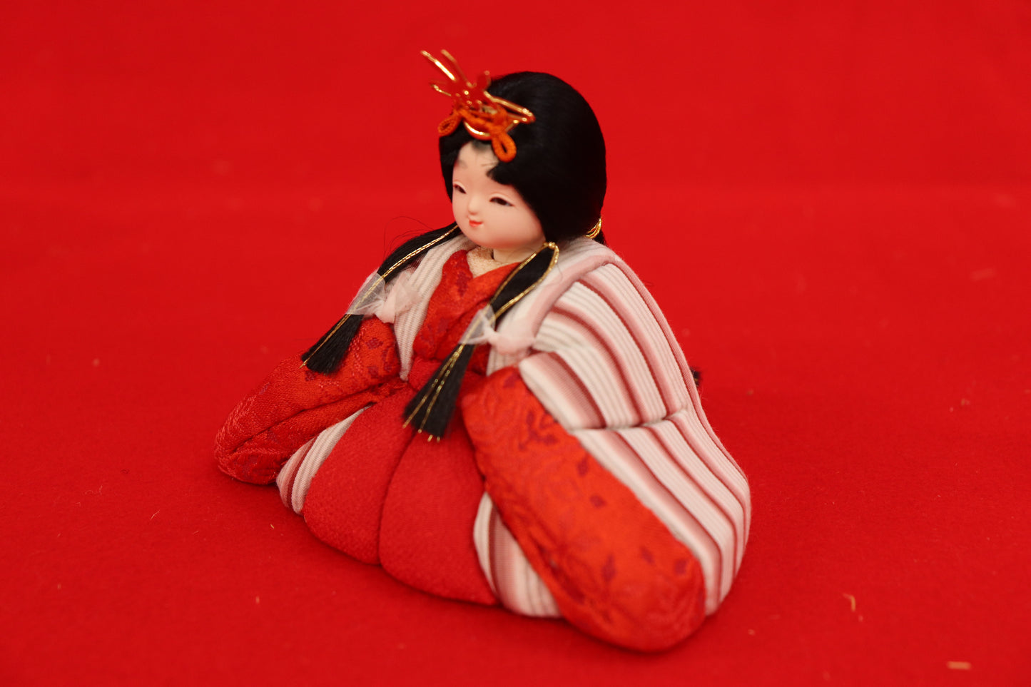 木目込み 親王飾り雛人形セット(40cmx25cmx17cm)