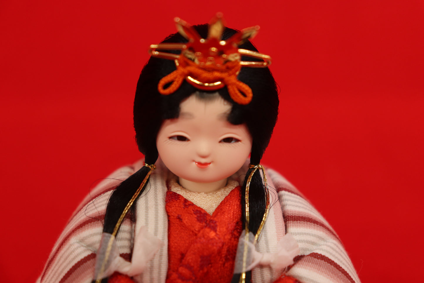 木目込み 親王飾り雛人形セット(40cmx25cmx17cm)