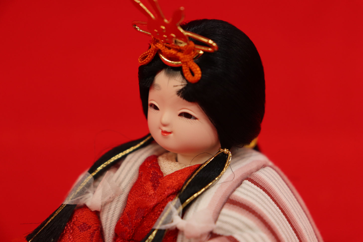 木目込み 親王飾り雛人形セット(40cmx25cmx17cm)