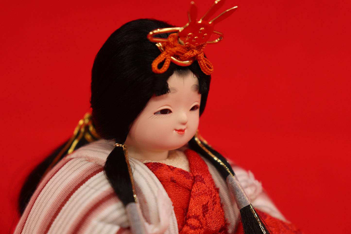 木目込み 親王飾り雛人形セット(40cmx25cmx17cm)